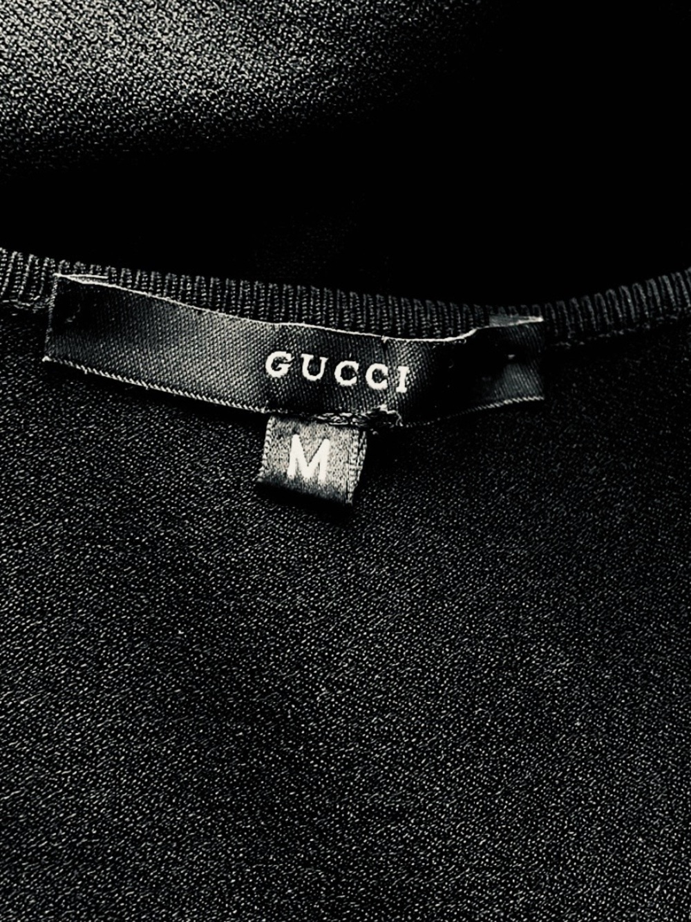 Vintage Gucci Black Sheath Dress Leather Lace-Up Neck Ruched Designer Dress Med - Picture 4 of 12